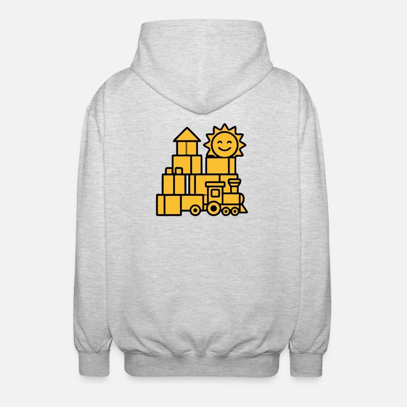 Jouets ferroviaires Blocs de construction - Veste à capuche unisexe - gris clair chiné
