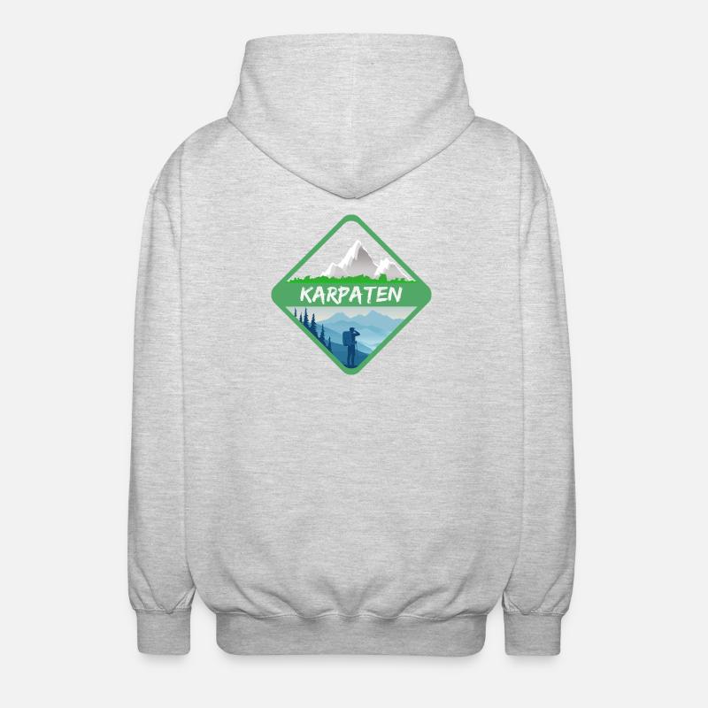 Mountains Karpaten - Unisex Kapuzenjacke - Hellgrau meliert