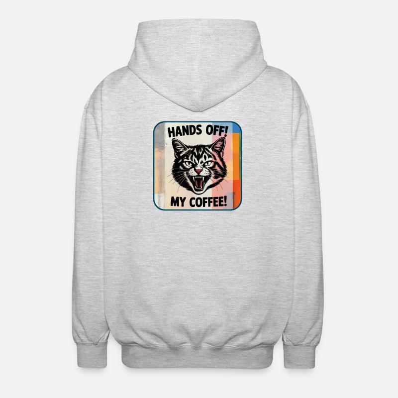 Pas touche ! Mon café - Veste à capuche unisexe - gris clair chiné