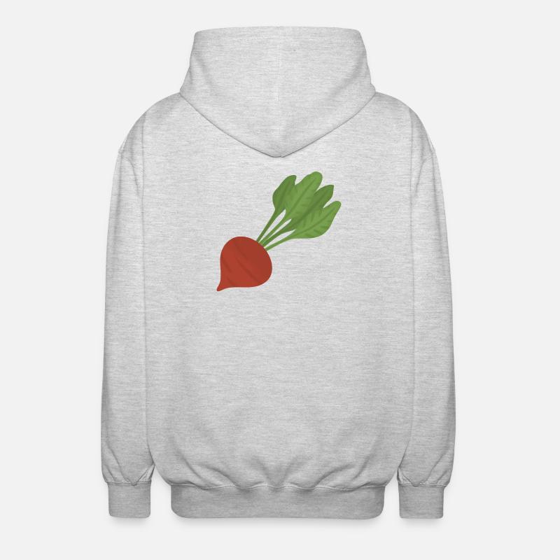 Beetroot Botanical Art - Unisex Hooded Jacket - light heather grey