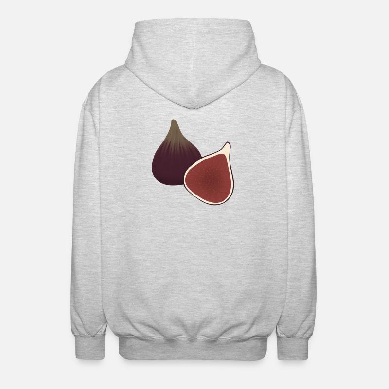 Fig Slice Botanical Print - Unisex Hooded Jacket - light heather grey