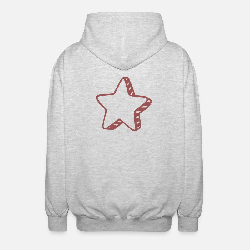 Rustic Doodle Star - Unisex Hooded Jacket - light heather grey