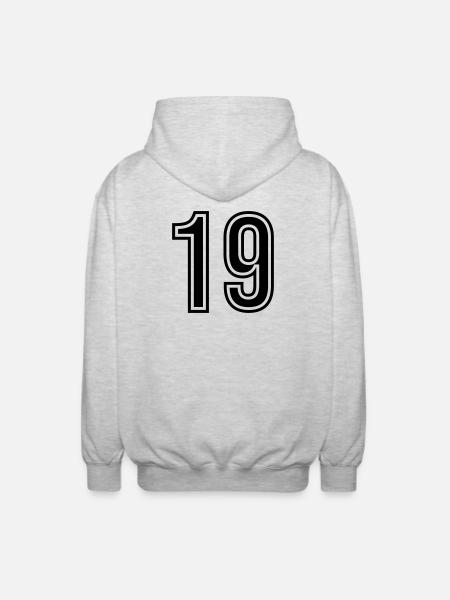 Symbole numérique 19 - Veste à capuche unisexe - gris clair chiné