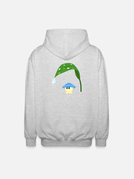 Blue Mushroom - Unisex Hooded Jacket - light heather grey