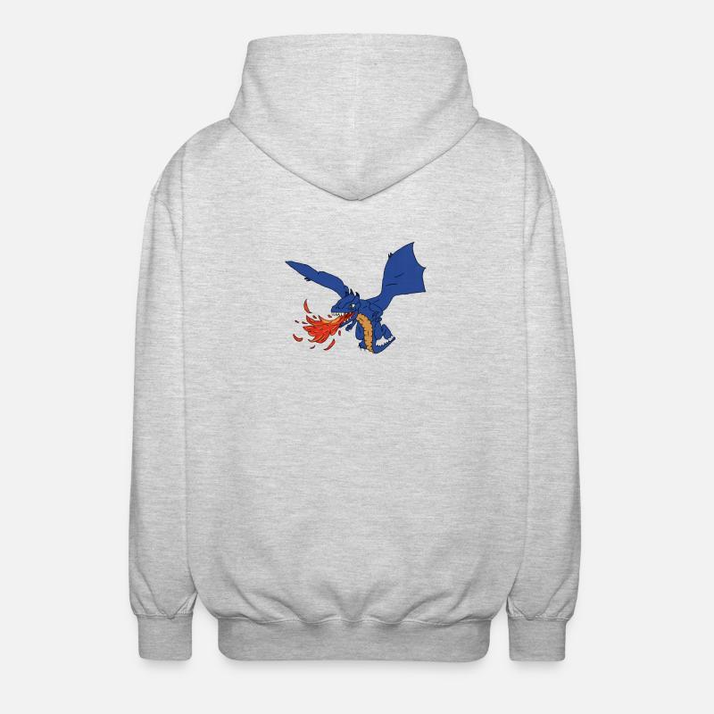 Drache - Unisex Kapuzenjacke - Hellgrau meliert