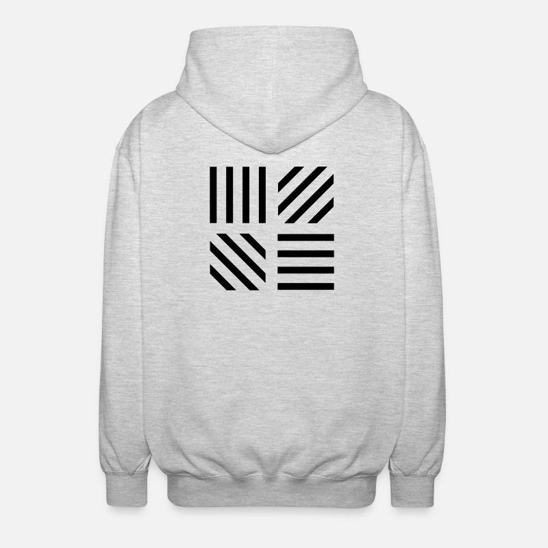 graphic stripe pattern - Unisex Hooded Jacket - light heather grey