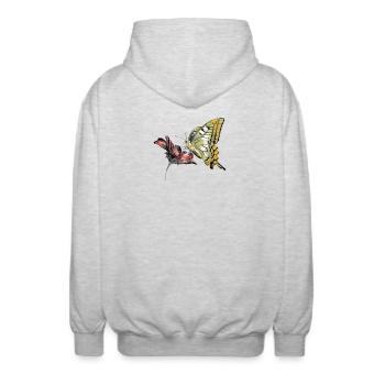 Butterfly - Veste à capuche unisexe - gris clair chiné - Dos - AI Model Male 185 light (185cm)