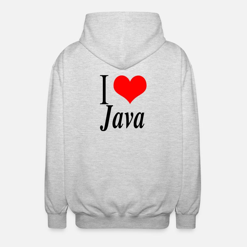 J'adore Java - Veste à capuche unisexe - gris clair chiné