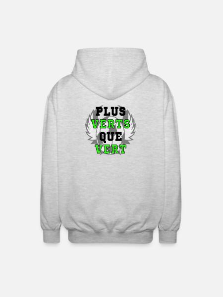 PLUS VERTS QUE VERT (ST ETIENNE) - Veste à capuche unisexe - gris clair chiné
