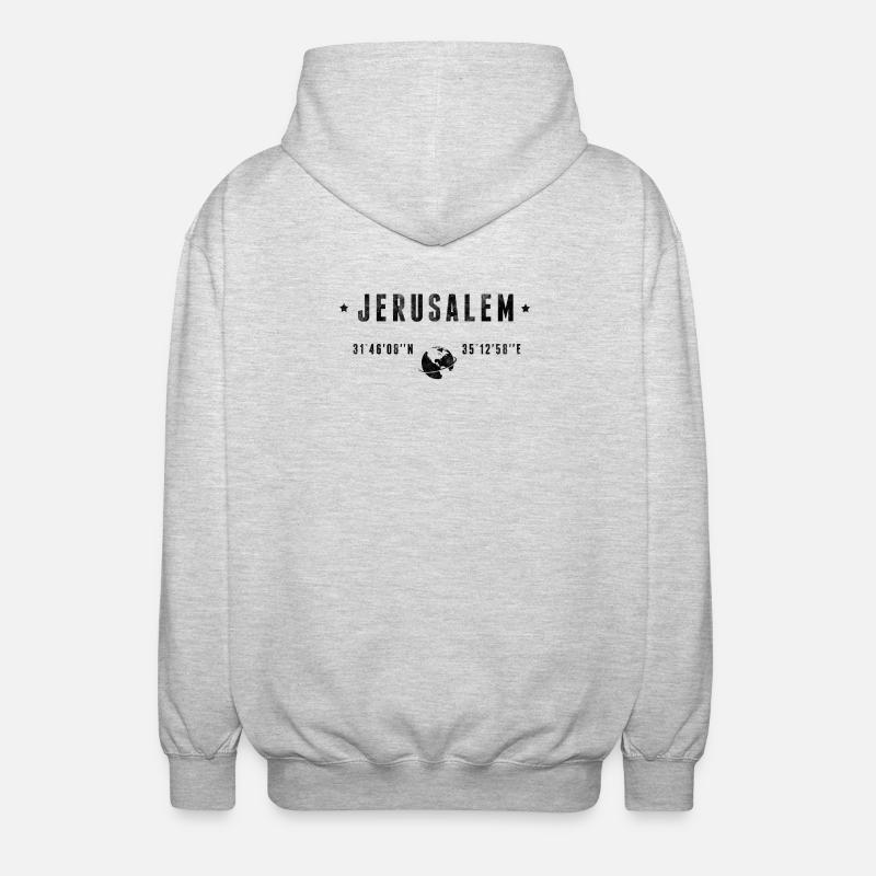 Jérusalem - Unisex Hooded Jacket - light heather grey