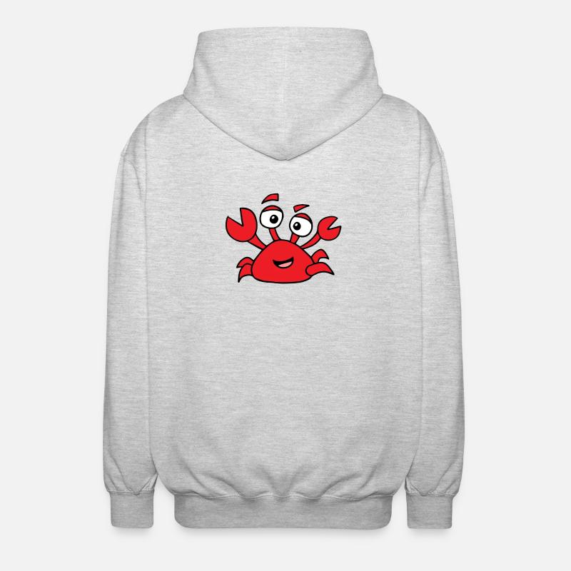 Krabbe mit Glubschauen - Unisex Kapuzenjacke - Hellgrau meliert