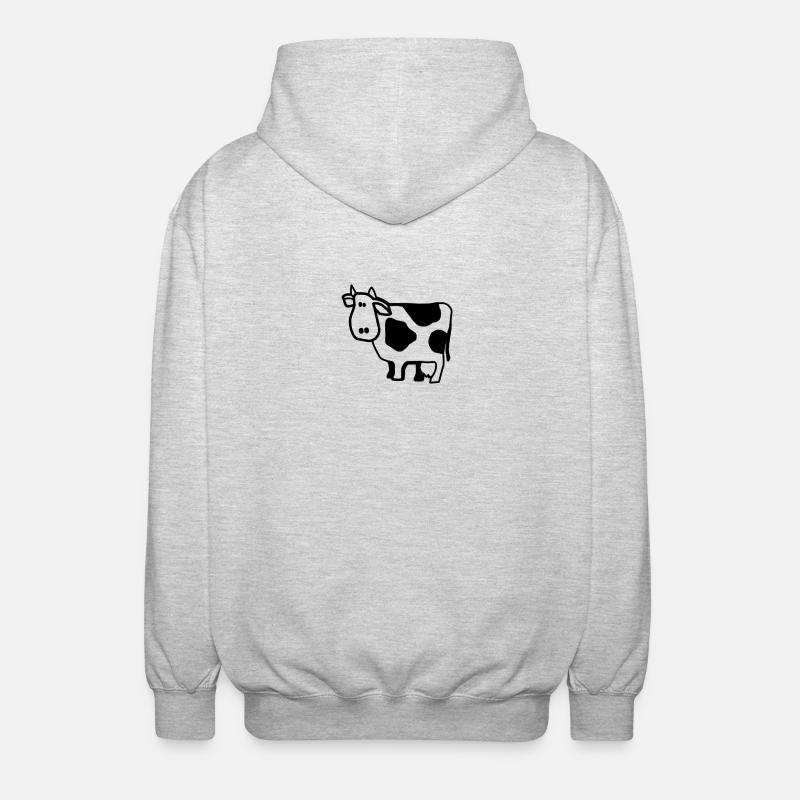 vache - Veste à capuche unisexe - gris clair chiné