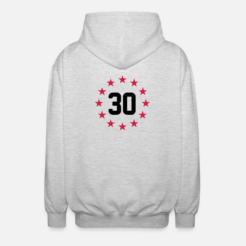 30 ans - Veste à capuche unisexe - gris clair chiné