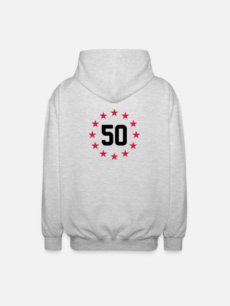50 ans - Veste à capuche unisexe - gris clair chiné