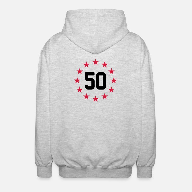 50 ans - Veste à capuche unisexe - gris clair chiné