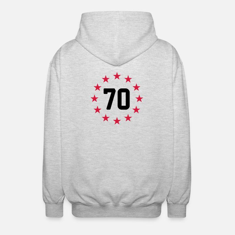 70 ans - Veste à capuche unisexe - gris clair chiné