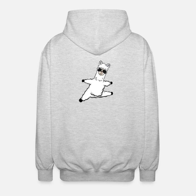 Lunettes de soleil en alpaga - Veste à capuche unisexe - gris clair chiné