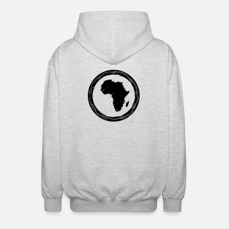 africa map - Unisex Kapuzenjacke - Hellgrau meliert