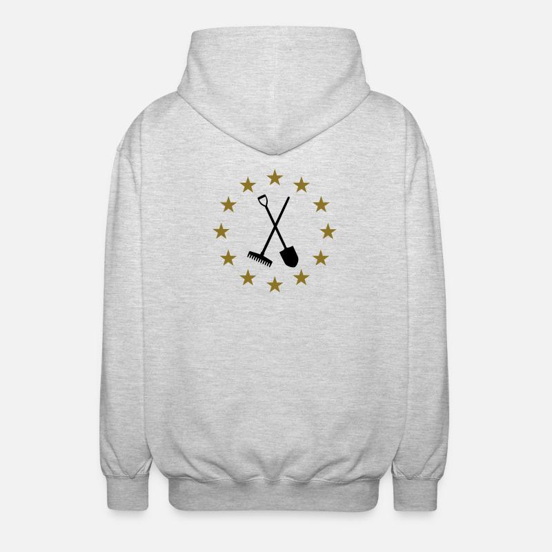 Rake, Shovel & Stars - Unisex Hooded Jacket - light heather grey