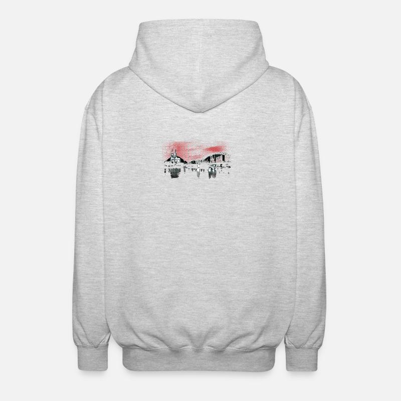Skyline Köln Halftone - Unisex Kapuzenjacke - Hellgrau meliert