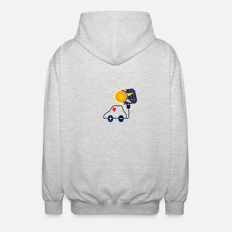 Solar Power Car with Solar Panel - Unisex Hooded Jacket - light heather grey