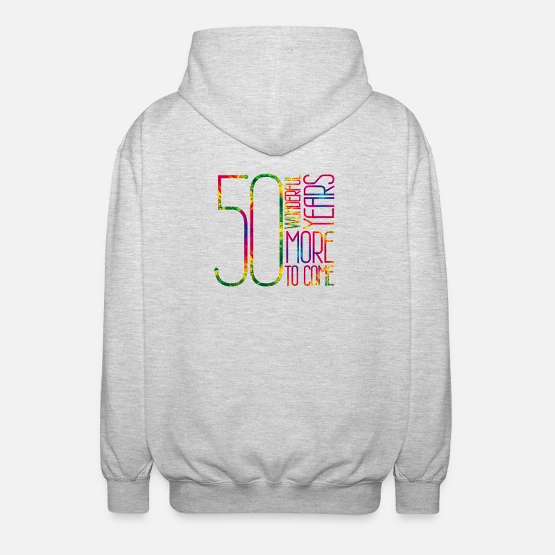 50 années merveilleuses, plus à venir - Veste à capuche unisexe - gris clair chiné