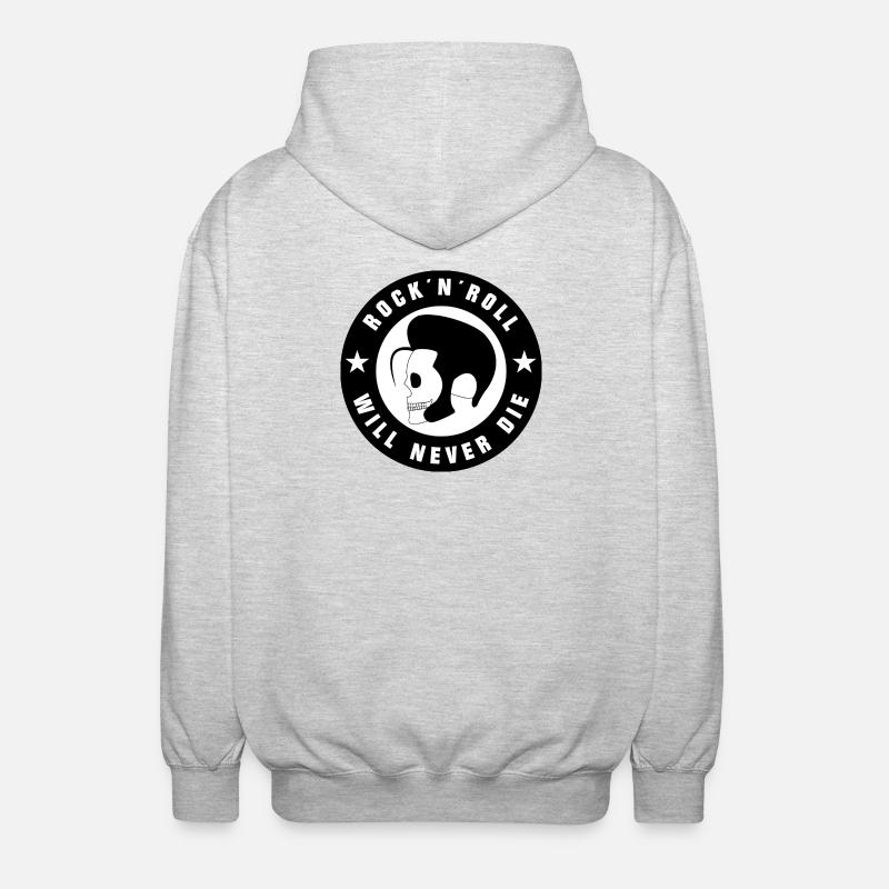Rock and Roll und Rockabilly - Unisex Kapuzenjacke - Hellgrau meliert