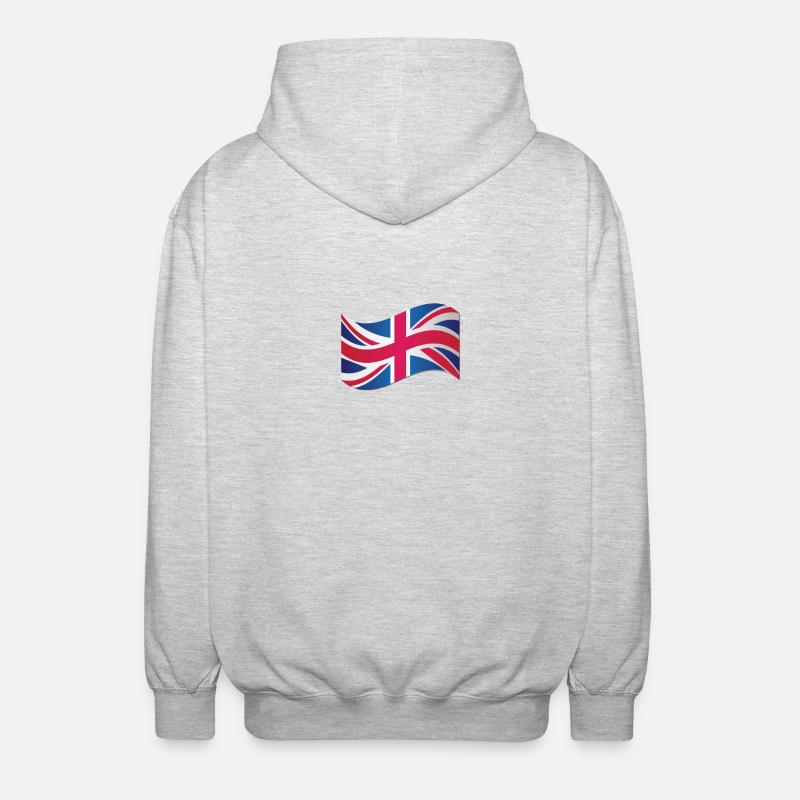 Illustration du drapeau de l’Union Jack - Veste à capuche unisexe - gris clair chiné