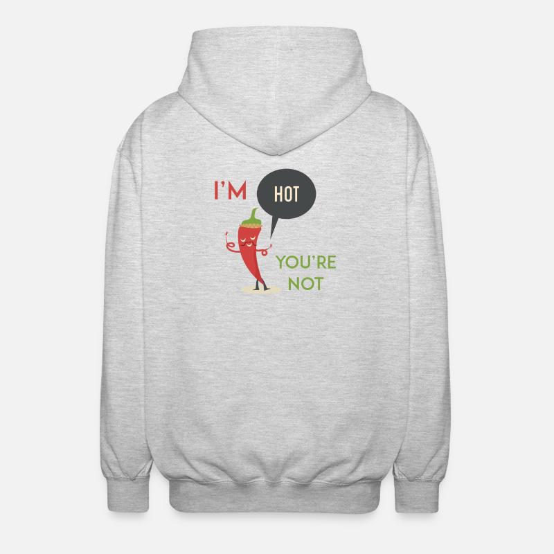 Je suis chaud tu n'es pas - Veste à capuche unisexe - gris clair chiné