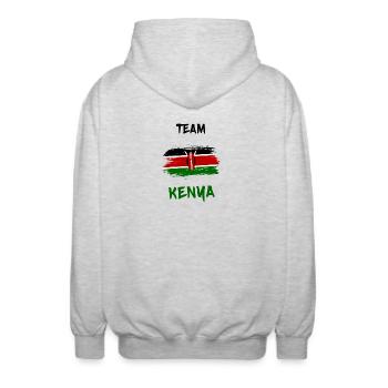 Team Kenya / Kenya Gift Africa Nairobi - Unisex Hooded Jacket - light heather grey - Back - AI Model Male 185 light (185cm)