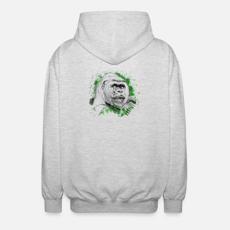 Gorilla - Unisex Kapuzenjacke - Hellgrau meliert