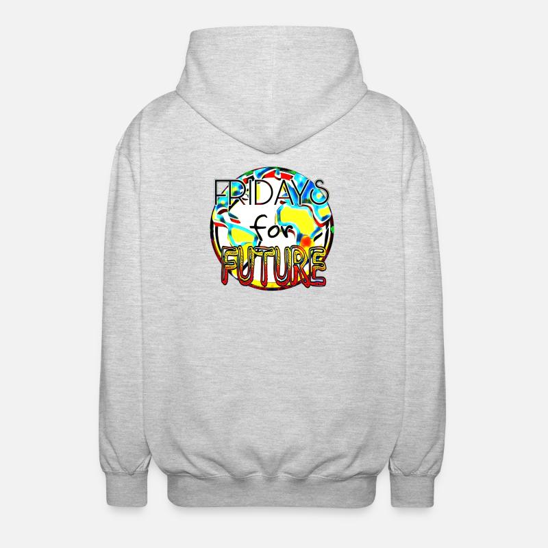 Klimaschutz Statement Farbenkunst - Unisex Kapuzenjacke - Hellgrau meliert