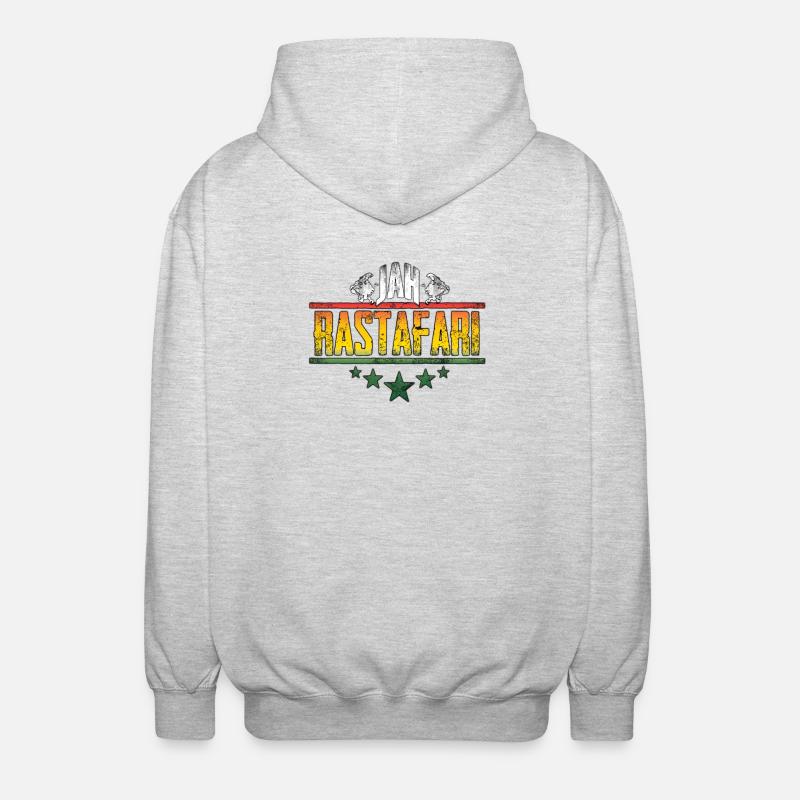 Conception d’affirmation rastafari de Jah - Veste à capuche unisexe - gris clair chiné