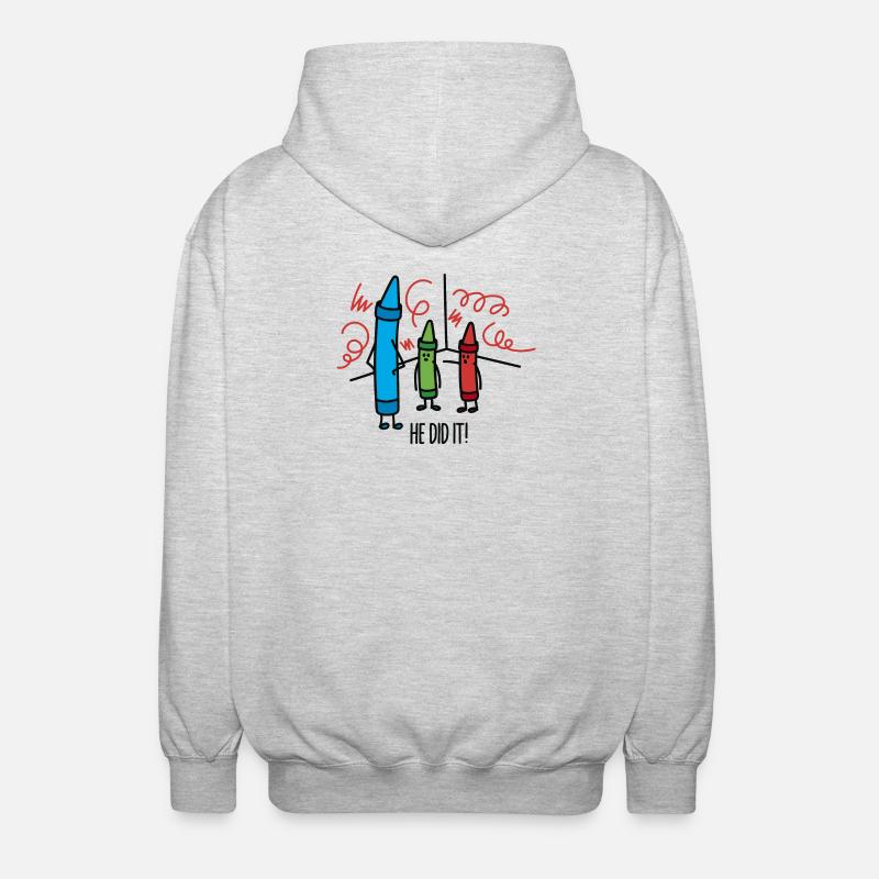He did it - wasco crayons - Veste à capuche unisexe - gris clair chiné