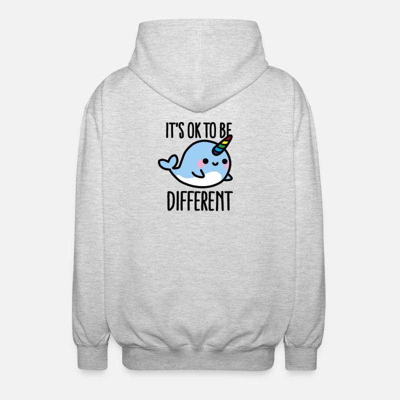 It's ok to be different - Unisex Kapuzenjacke - Hellgrau meliert
