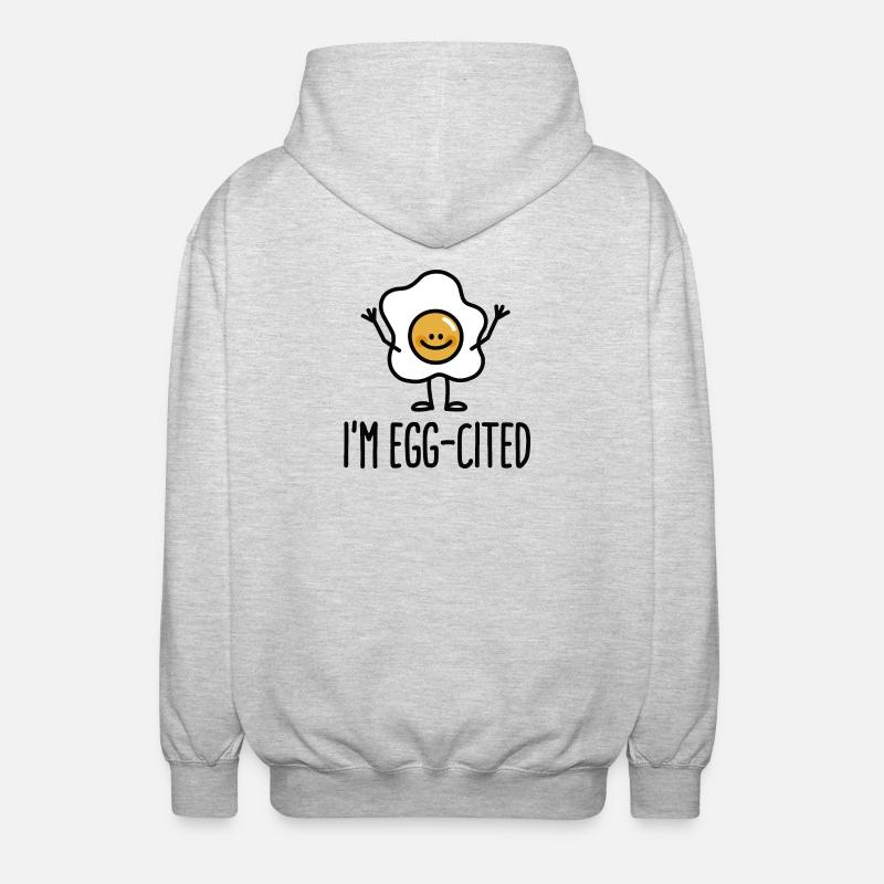 I'm EGG-cited - Veste à capuche unisexe - gris clair chiné