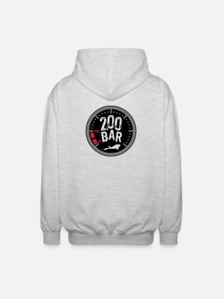 200bar - Veste à capuche unisexe - gris clair chiné