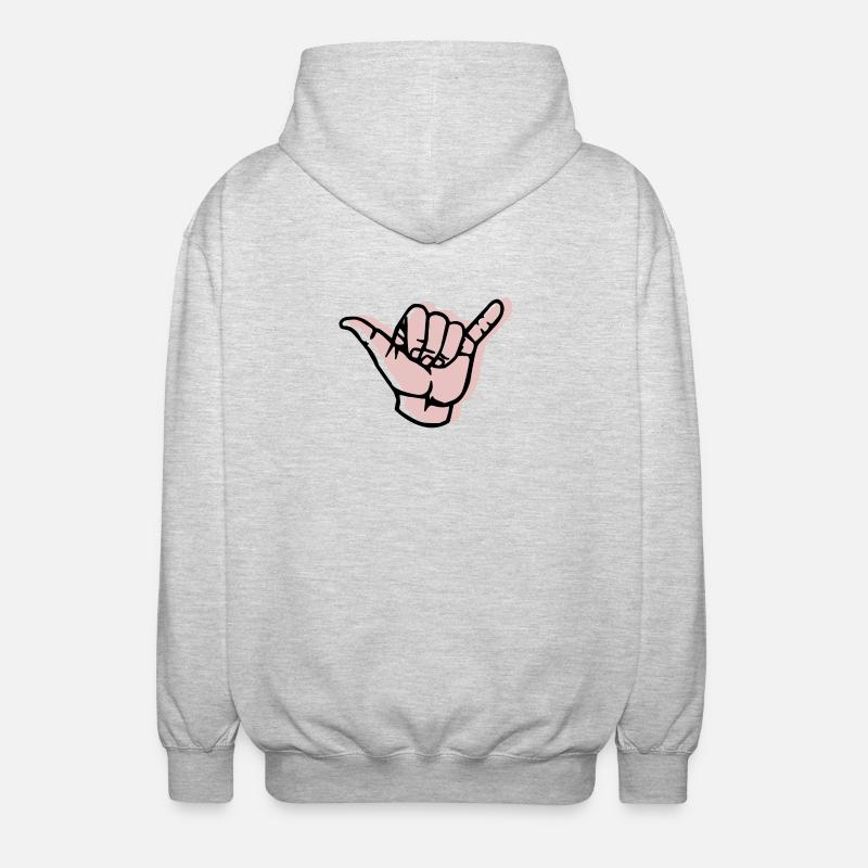 Décalage à la main - Veste à capuche unisexe - gris clair chiné