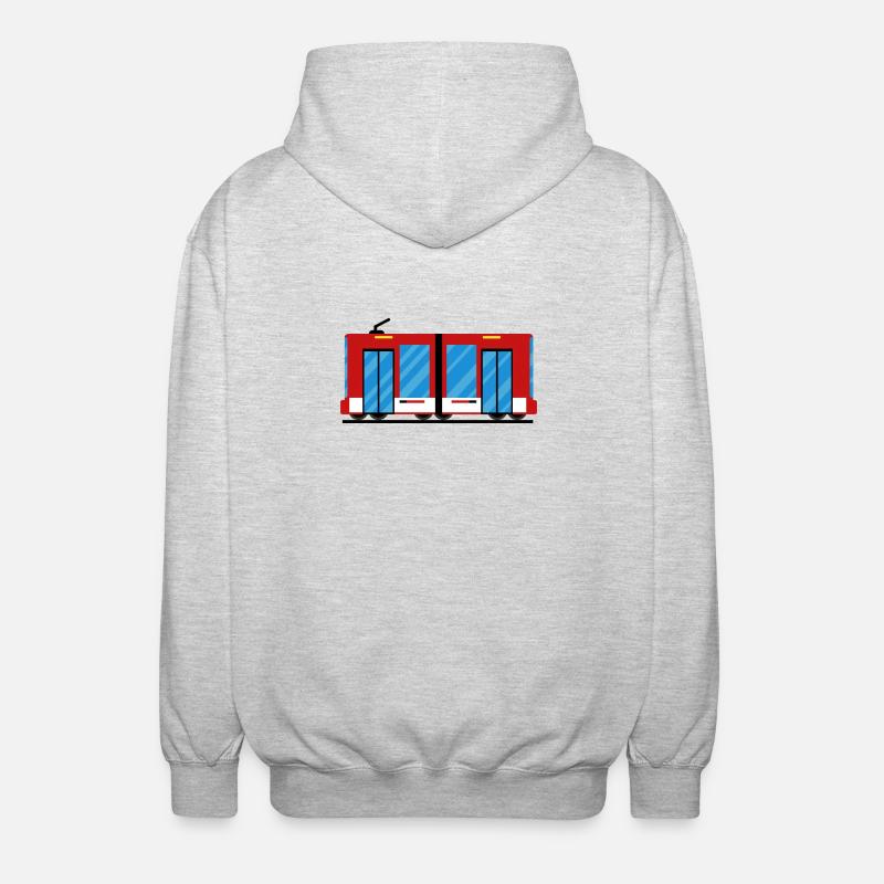 Tram Straßenbahn Zug - Unisex Kapuzenjacke - Hellgrau meliert