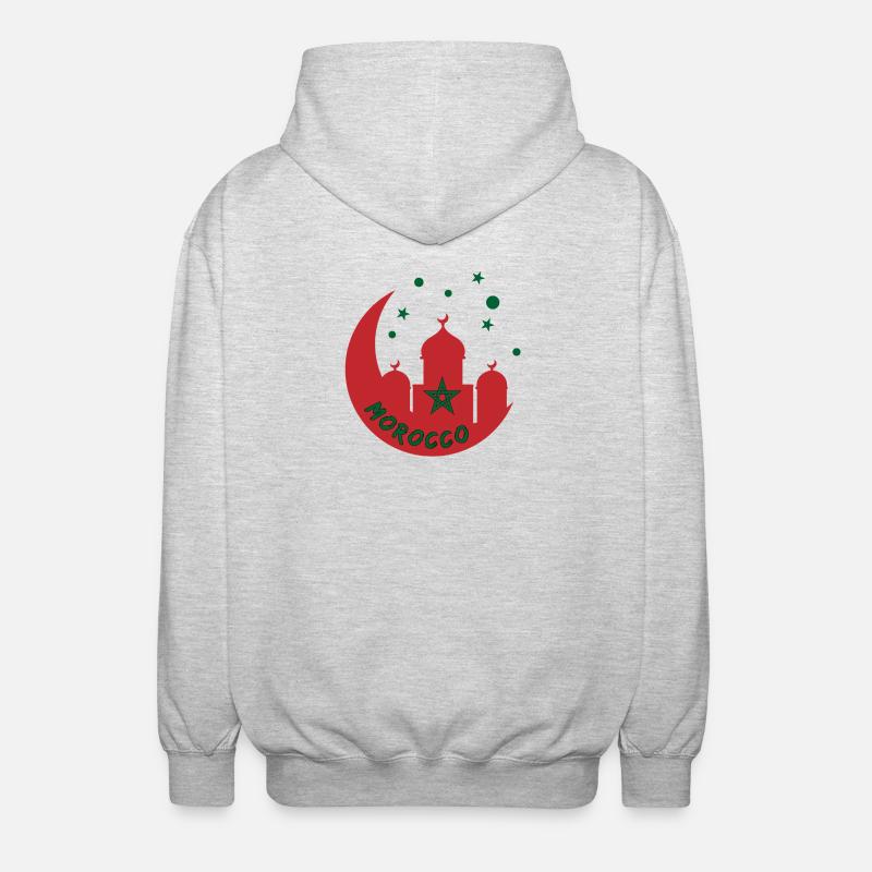 Marokko Moschee Design - Unisex Kapuzenjacke - Hellgrau meliert
