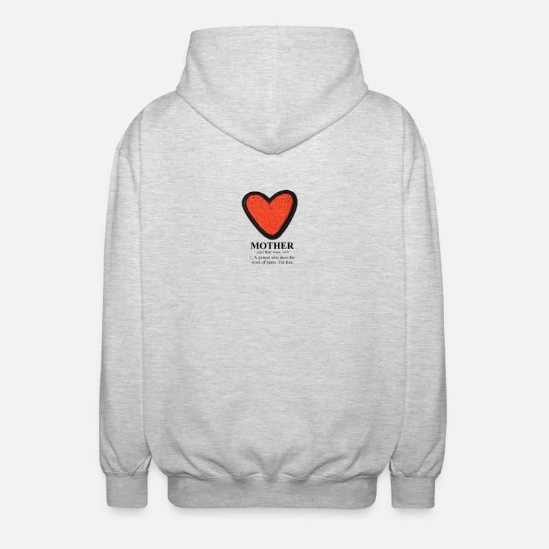 Herz mit bedeutungsvollem Mamatronk - Unisex Kapuzenjacke - Hellgrau meliert