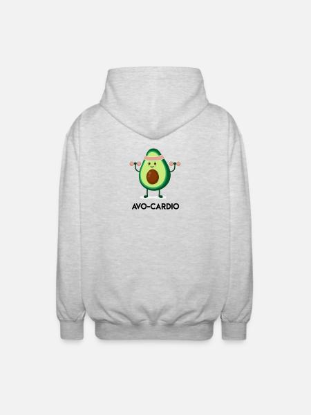 Avocado Fitness Hero - Unisex Hooded Jacket - light heather grey