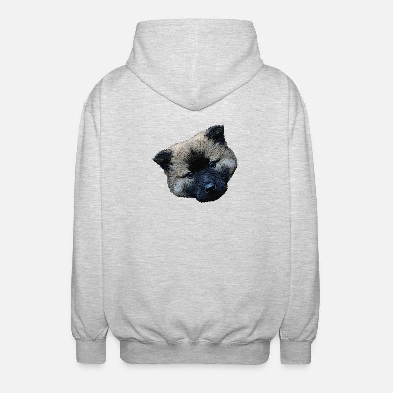 Fermeture du chiot, chiot eurasier - Veste à capuche unisexe - gris clair chiné
