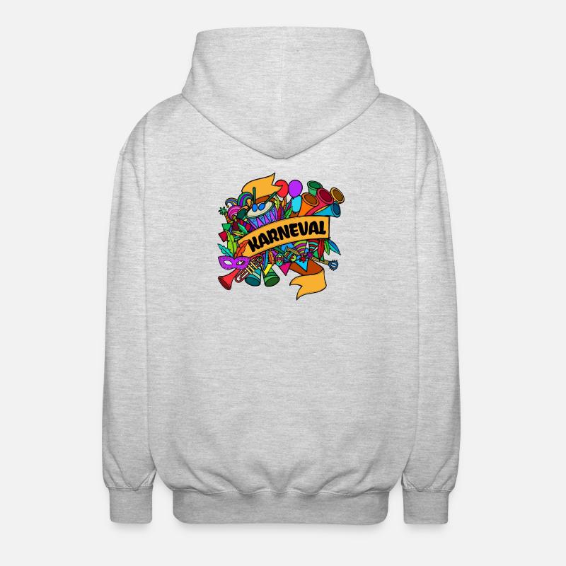 Carnaval carnaval carnaval masques - Veste à capuche unisexe - gris clair chiné