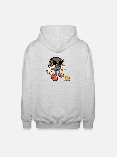 Boule bal zonnebril petanque outfit voor boulers - Uniseks zip hoodie - lichtgrijs gemêleerd