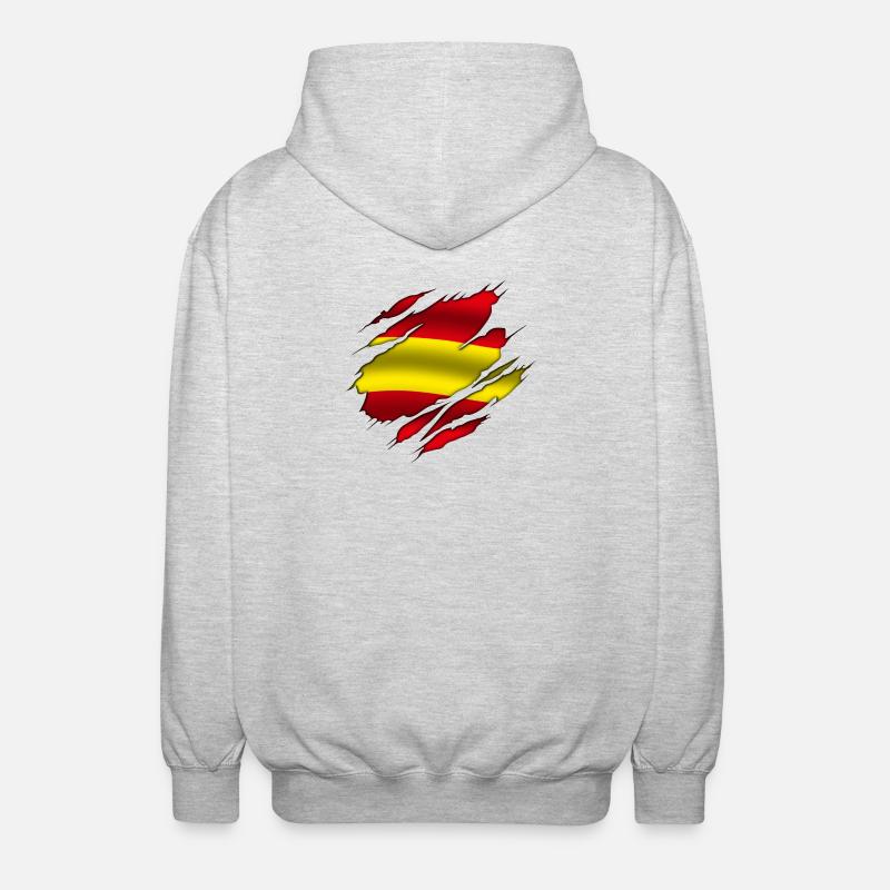 Spanien - Spanien - Spanien - Zerrissenes Design - Unisex Kapuzenjacke - Hellgrau meliert