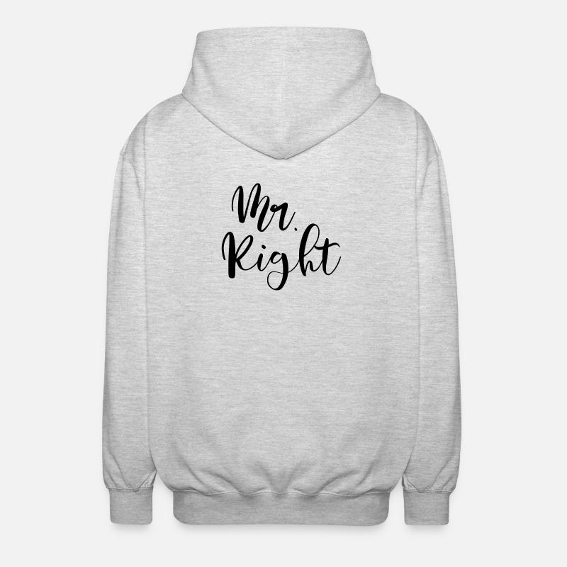 Mr. Right the right and only one - Unisex Hooded Jacket - light heather grey