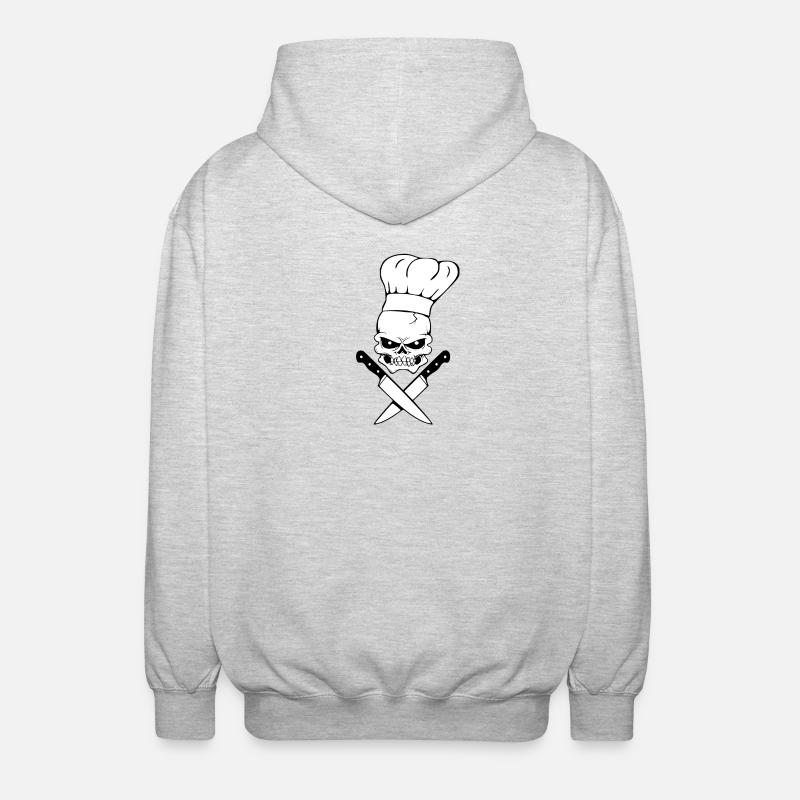 Tête de mort cuisinier - Veste à capuche unisexe - gris clair chiné