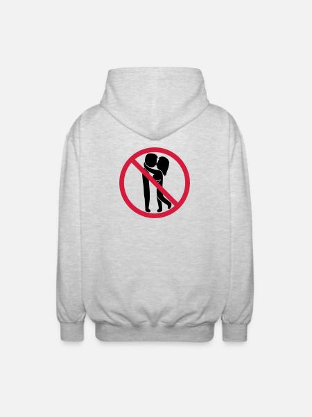 Signe interdit de baiser - Veste à capuche unisexe - gris clair chiné
