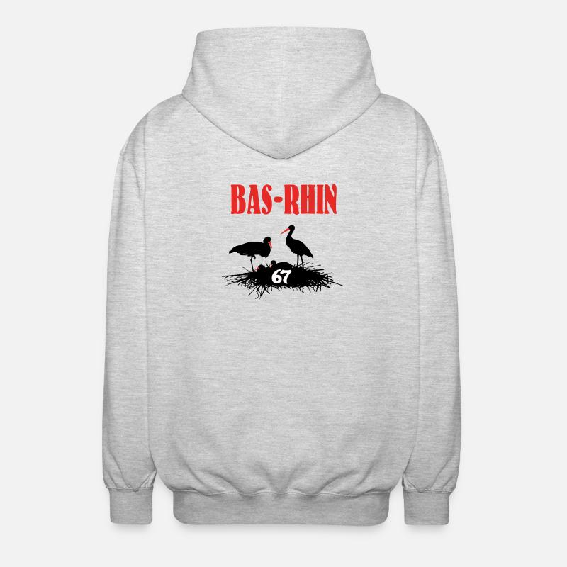 Bas-Rhin - Veste à capuche unisexe - gris clair chiné